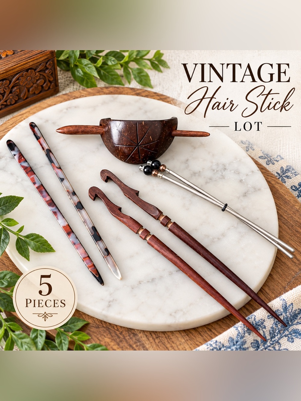 Vintage Hair Stick Set - Unbranded